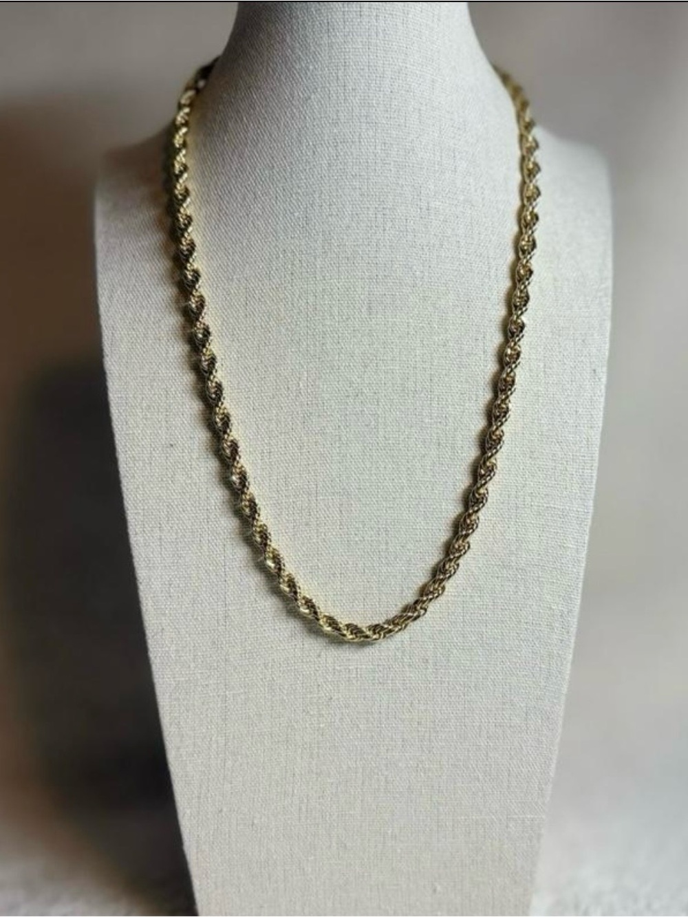 14k gold plated rope chain / cadena torzal 14k baño de oro